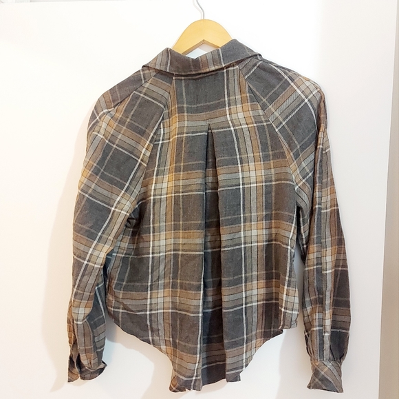 BP Plaid Tie Front Top Xs - Picture 9 of 13